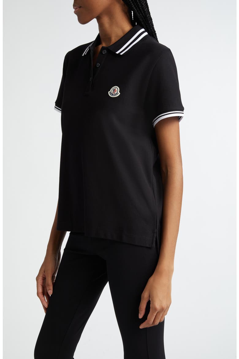 Logo Patch Cotton Piqué Knit Polo, Alternate, color, BLACK