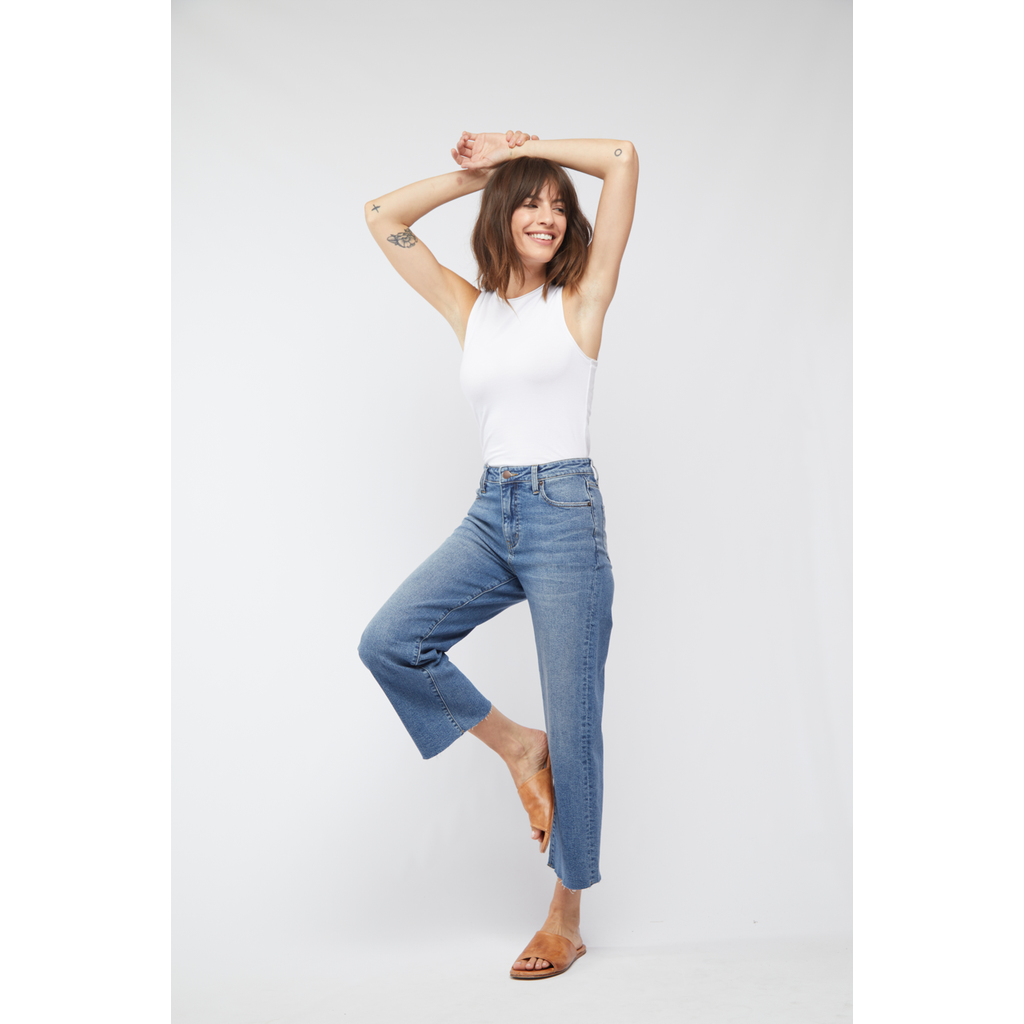 OLIVER LOGAN OLIVER LOGAN ABERDEEN HIGH RISE WIDE LEG CROP VINTAGE WORN