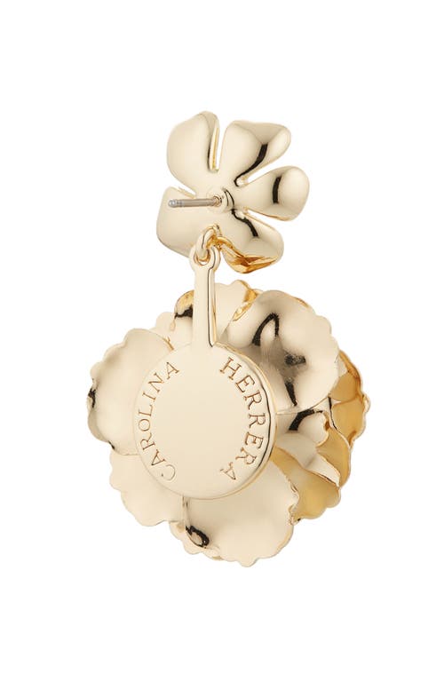 Carolina Herrera Floral Dangle Drop Earrings In White