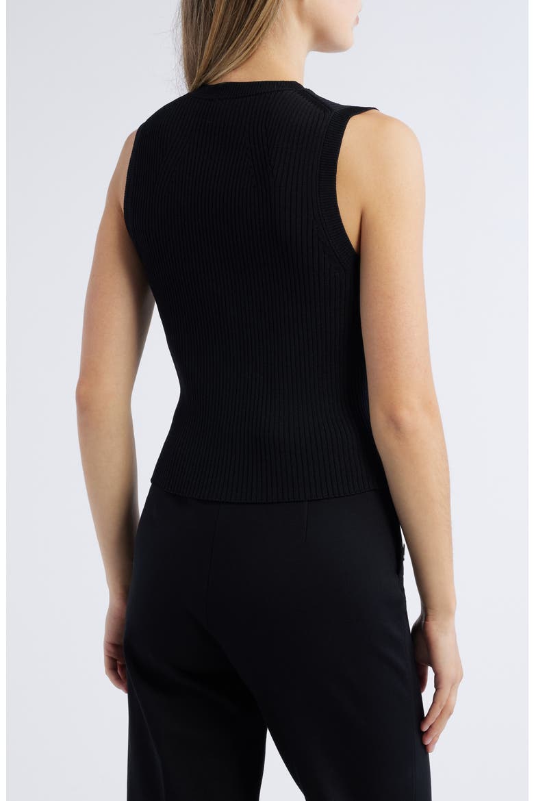Fitted Direction Rib Sweater Vest, Alternate, color, ANNE BLACK