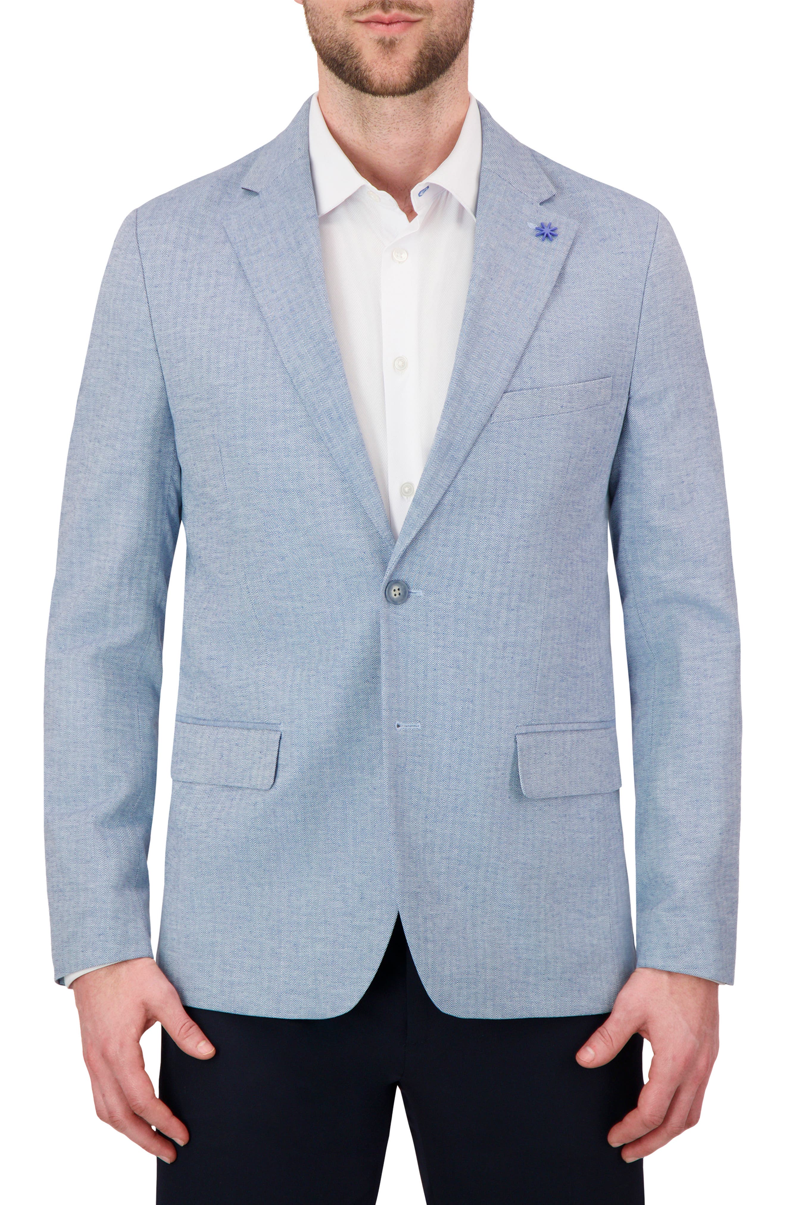 Report Collection Herringbone Cotton Blend Sport Coat