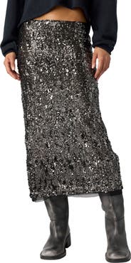 Free People Intimately FP Party Trick Sequin Midi Skirt