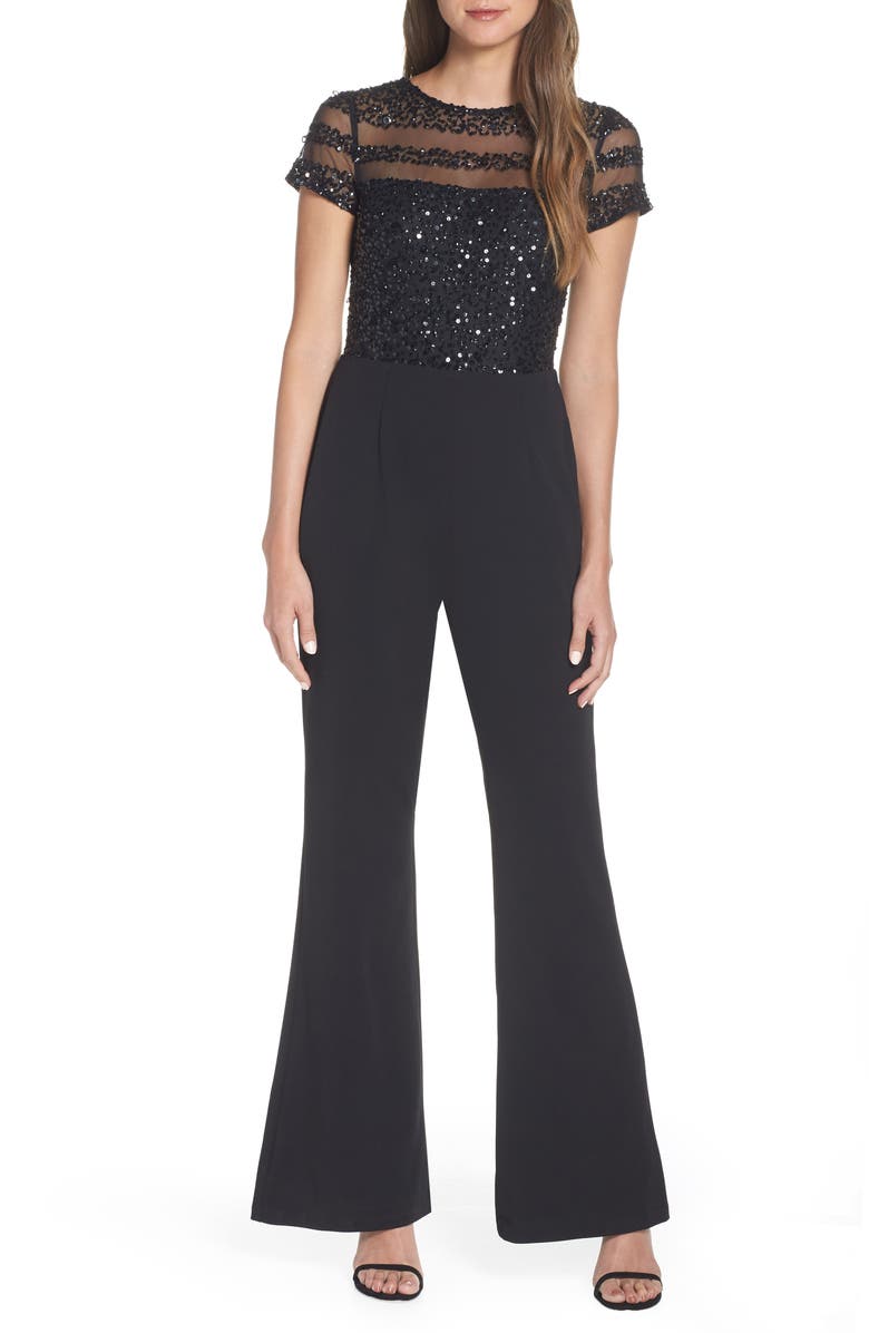 Adrianna Papell Bead Stripe Jumpsuit, Main, color,