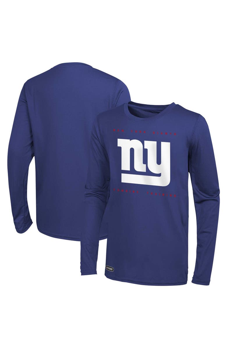 Outerstuff Men's Royal New York Giants Side Drill Long Sleeve T-Shirt, Main, color, 