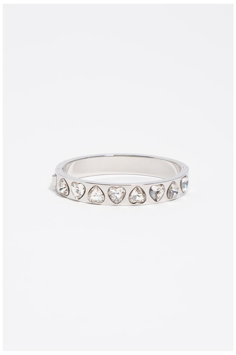 Heart Crystal Bracelet, Alternate, color, DARK SILVER