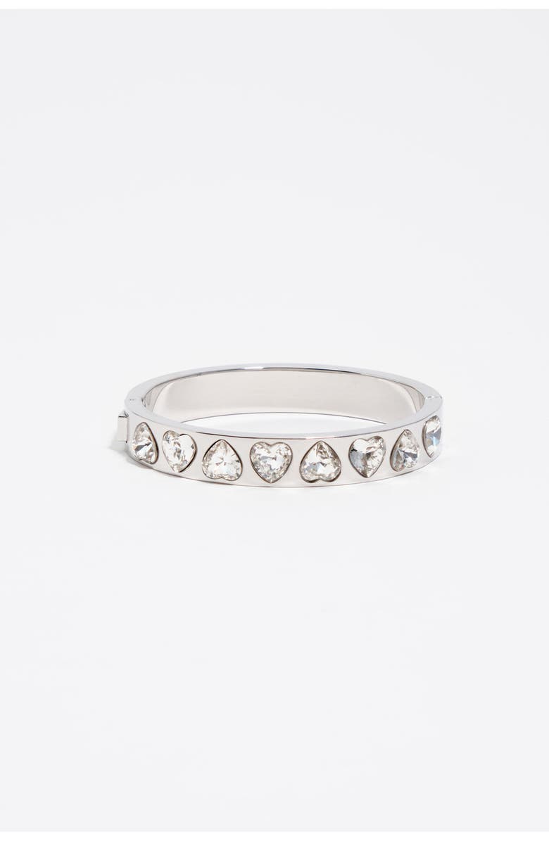 Bimba y Lola Heart Crystal Bracelet, Alternate, color, Dark Silver