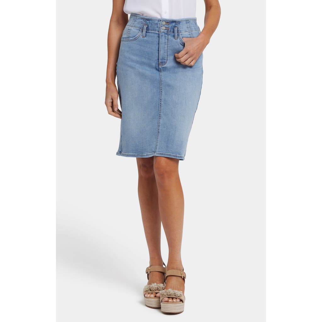 Nydj Hollywood High Waist Denim Skirt In Santiago Sea