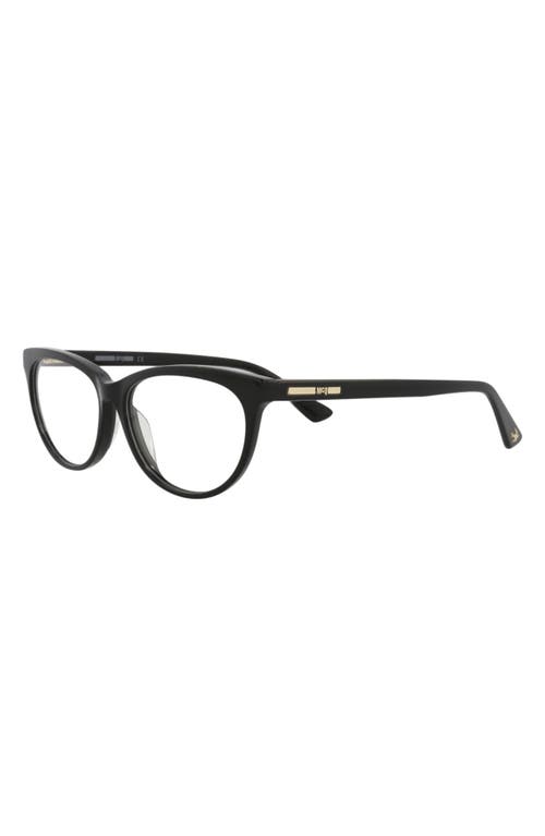 Alexander Mcqueen Mcqueen 53mm Cat Eye Optical Glasses In Black Black Transparent