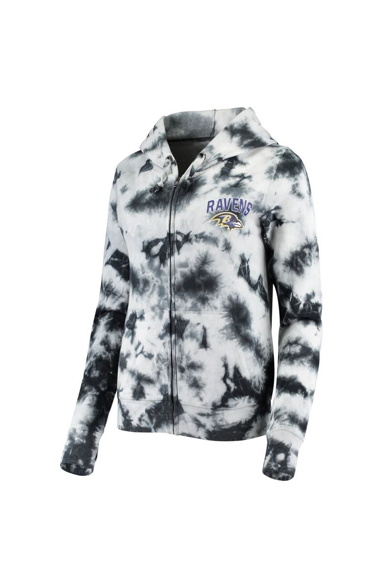 New Era Women's New Era Black Baltimore Ravens Tie Dye Fleece Full-Zip Hoodie, Alternate, color, Black