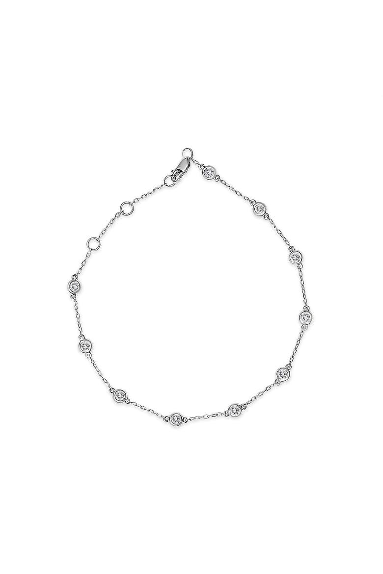 14K White Gold 1/2 Cttw Diamond by Yard Bracelet, Alternate, color, White Gold