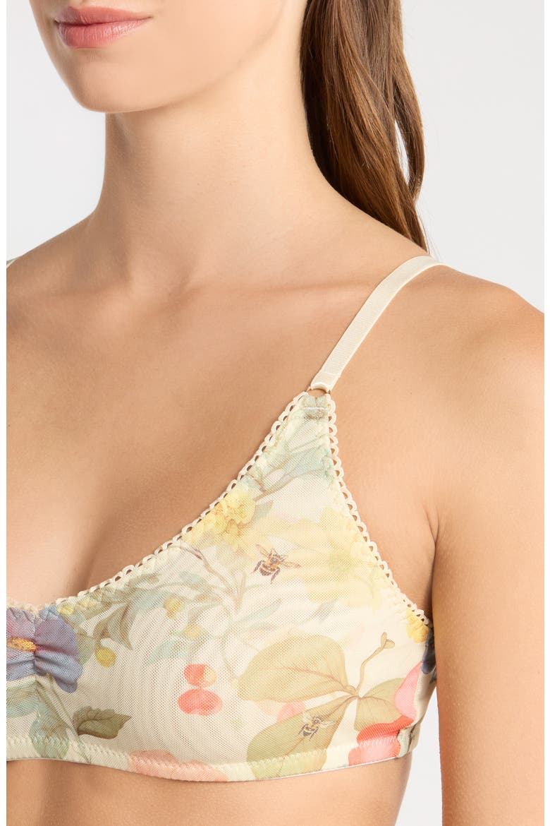 Stretch Mesh Bralette, Alternate, color, HONEYBEE