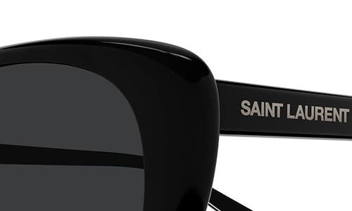 Saint Laurent 52mm Acetate Cat-eye Sunglasses In Black