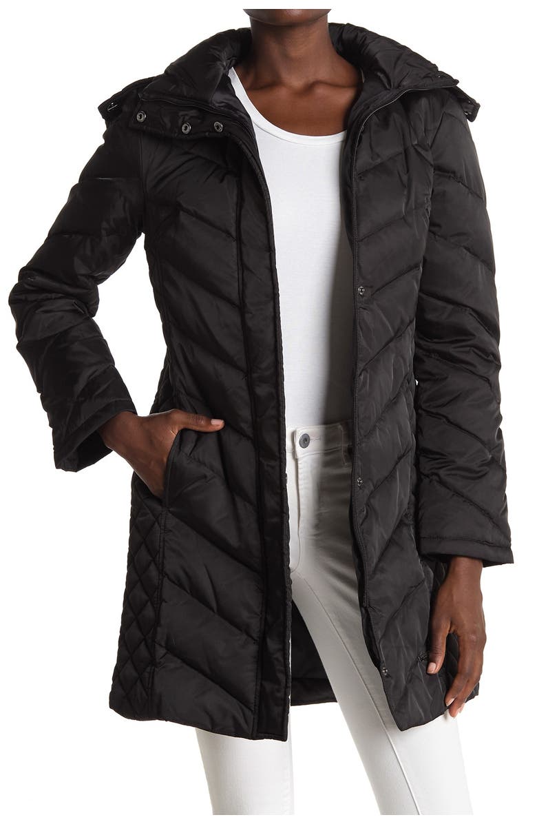 Kenneth Cole New York Faux Fur Trimmed Removable Hood Quilted Down Puffer Jacket, Alternate, color,