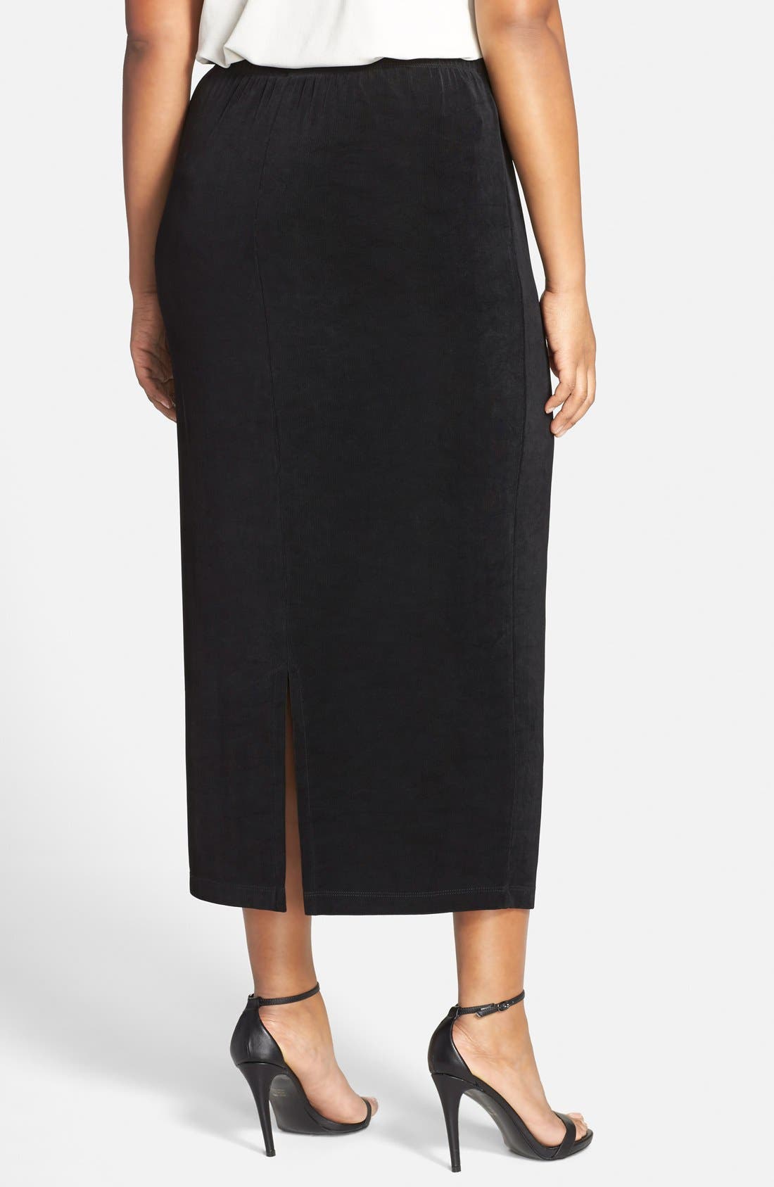 Stretch Knit Straight Maxi Skirt - image 2