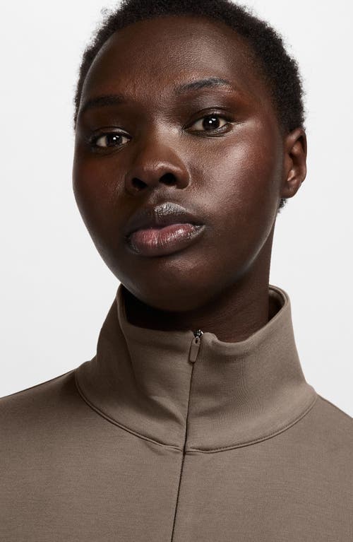 Nike Dri-fit Half Zip Top In Mink Brown/mink Brown