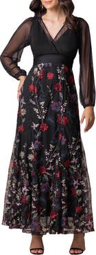 Kiyonna Isabella Embroidered Mesh Gown