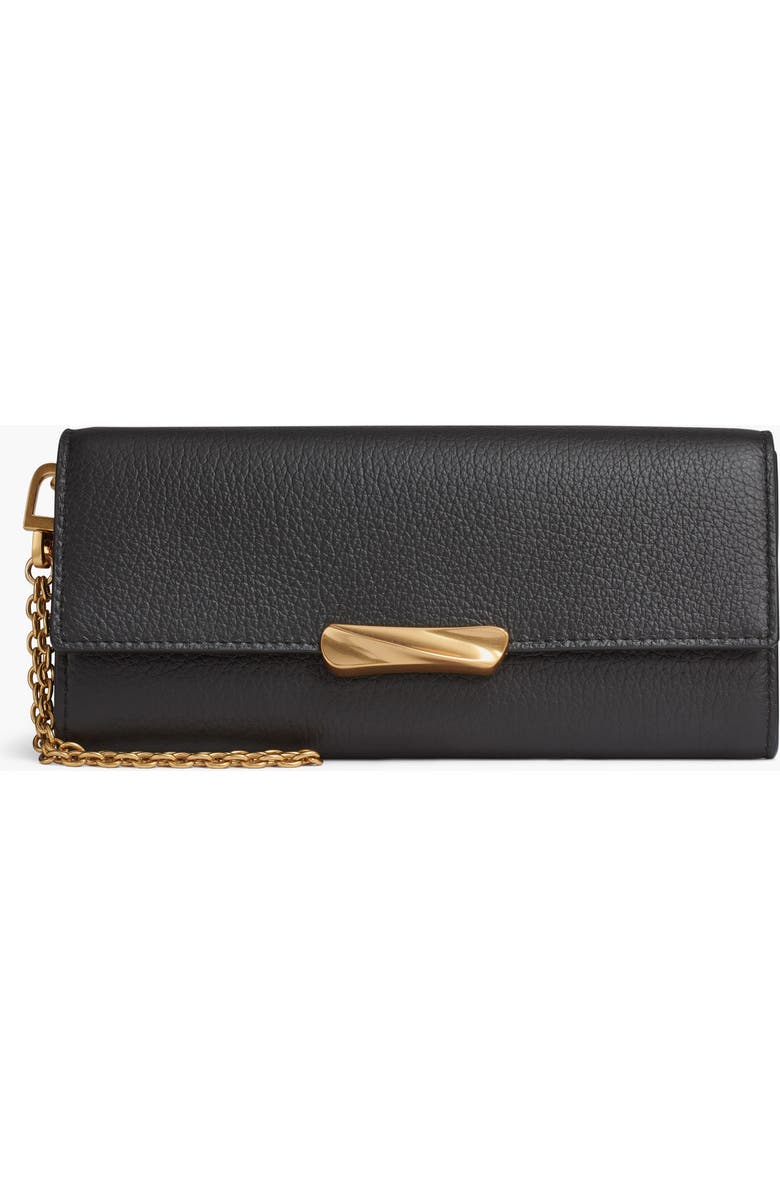 Donna Karan New York Amagansett Flap Wallet, Main, color, Black/Gold