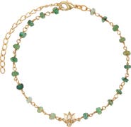 Karma and Luck Focused Serenity - Ombre Emerald Lotus Charm Bracelet