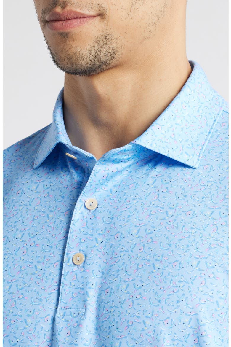 Macaw Stripe Performance Jersey Polo, Alternate, color, COTTAGE BLUE