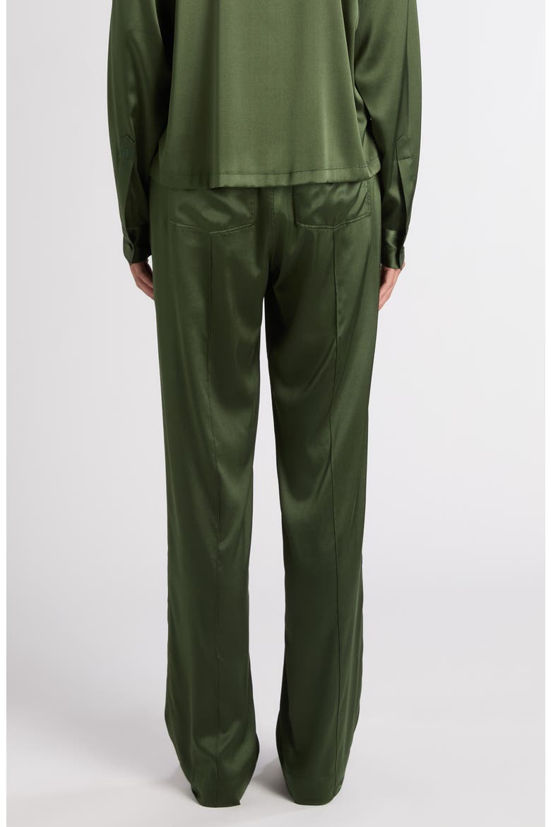 Stretch Silk Satin PJ Pants, Alternate, color, MOSS GREEN