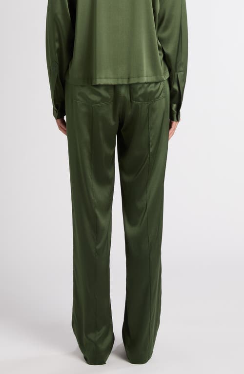 Tom Ford Stretch Silk Satin Pj Pants In Green