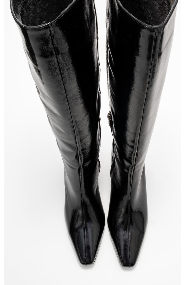 Forever & Always Shoes Velencia Leather Knee High Boot, Alternate, color, Black Patent Leather
