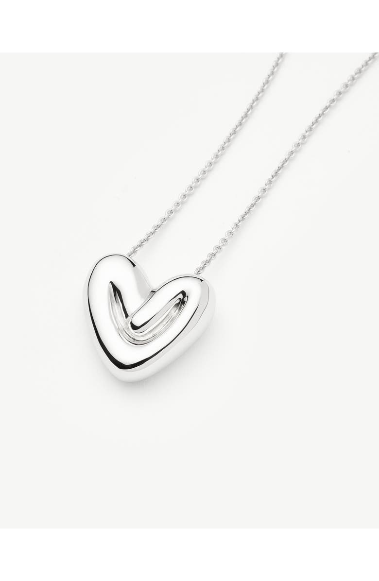 Missoma Puffy Heart Pendant Necklace, Alternate, color, Silver