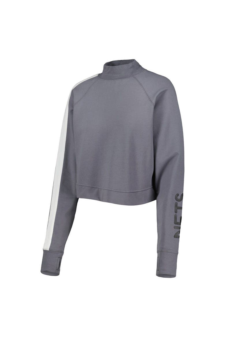 Women's Lusso Charcoal Brooklyn Nets Maddie & Matildas Raglan Tri-Blend Pullover Hoodie & Jogger Pants Set, Alternate, color, Charcoal