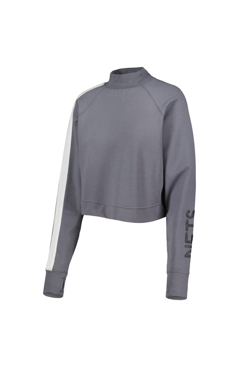 LUSSO Women's Lusso Charcoal Brooklyn Nets Maddie & Matildas Raglan Tri-Blend Pullover Hoodie & Jogger Pants Set, Alternate, color, Charcoal