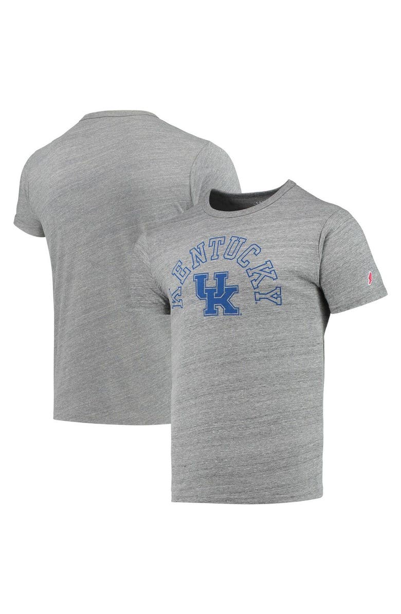 LEAGUE COLLEGIATE WEAR Men's League Collegiate Wear Heathered Gray Kentucky Wildcats Tide Seal Nuevo Victory Falls Tri-Blend T-Shirt, Main, color,