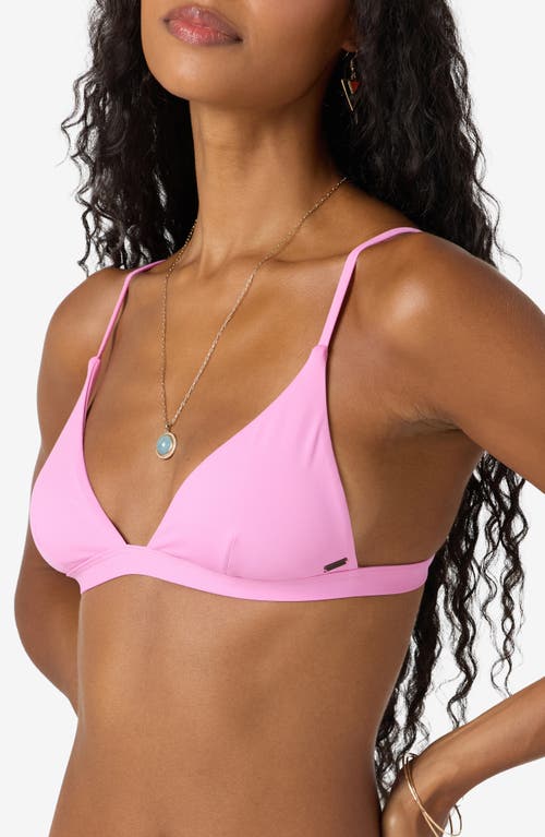 O'neill Saltwater Solids Seaside Triangle Bikini Top In Pink