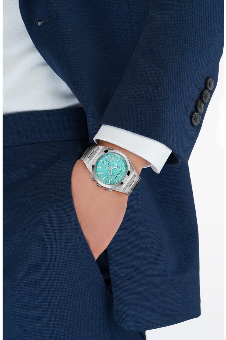 Vega Upper East Chronograph Bracelet Watch, 42mm, Alternate, color, STAINLESS STEEL