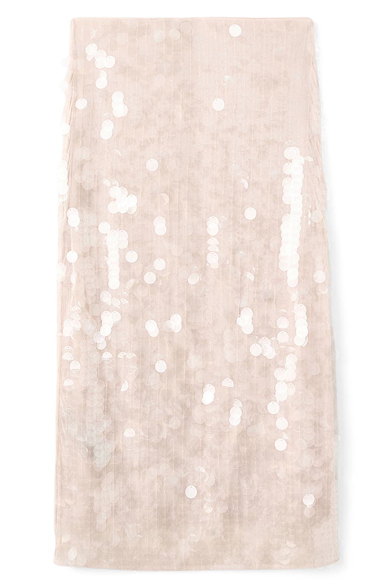 Sequin Paillette Midi Skirt, Main, color, ECRU