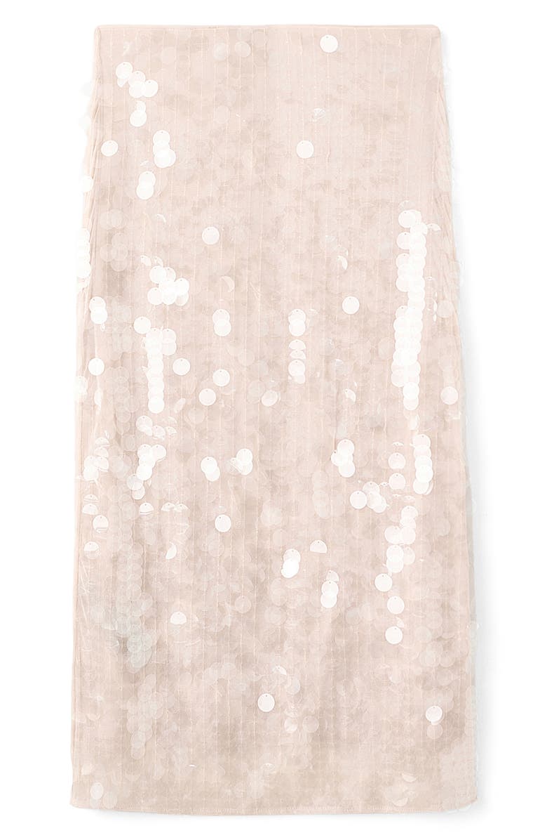 MANGO Sequin Paillette Midi Skirt, Main, color, Ecru