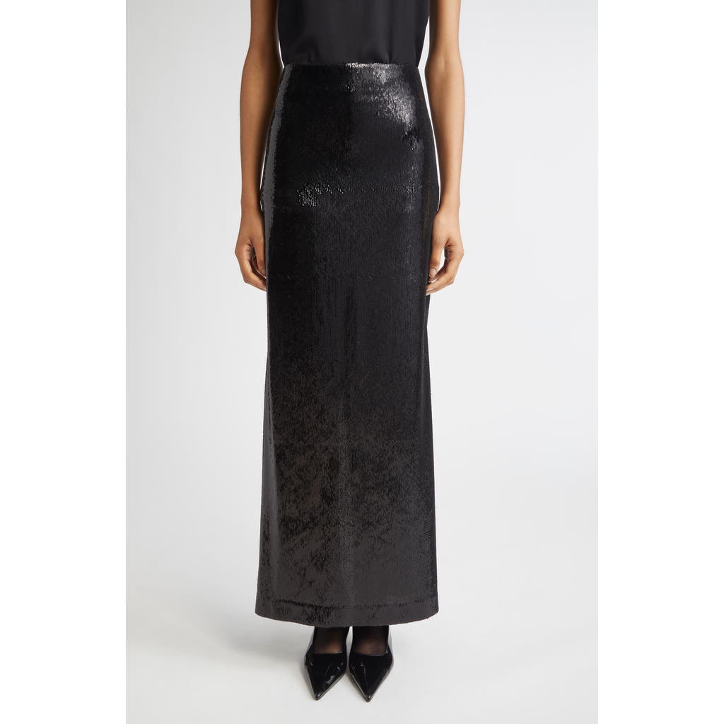 Totême Toteme Sequin Column Skirt In Black