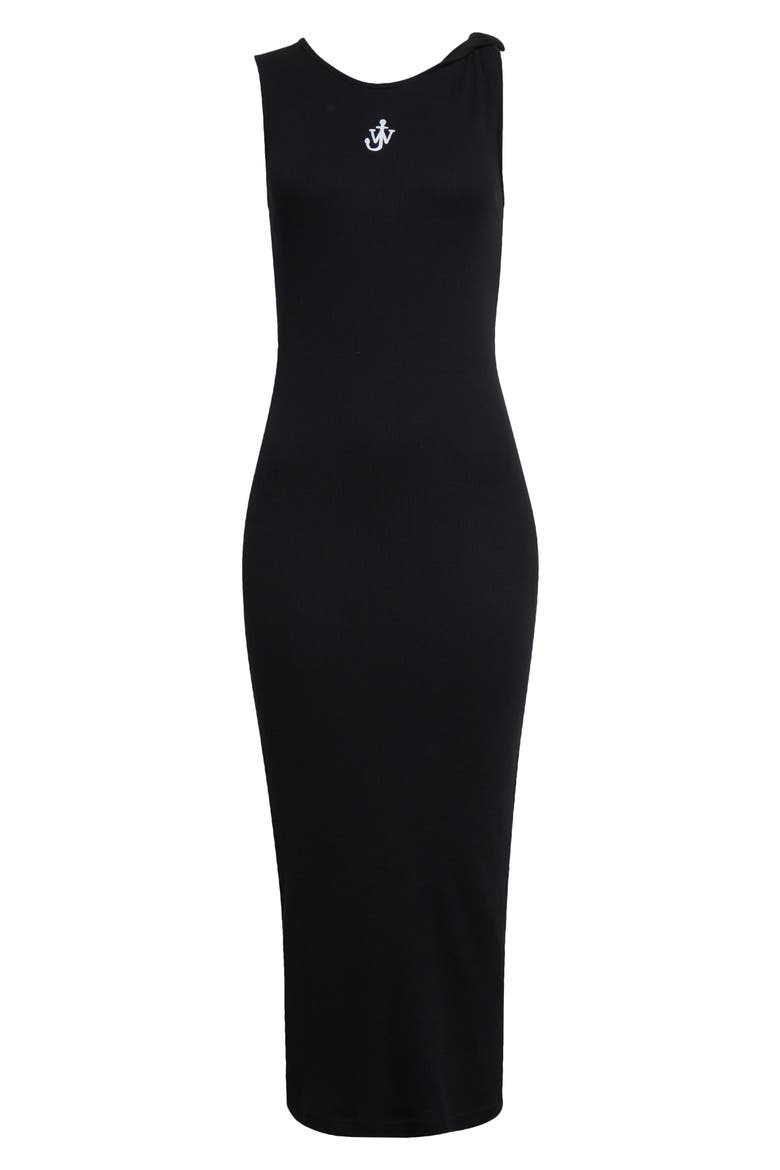 Anchor Logo Twist Strap Rib Tank Dress, Alternate, color, 999 BLACK