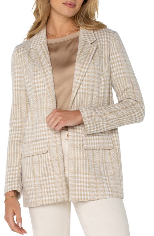 Liverpool Los Angeles Plaid Boyfriend Blazer In Neutral