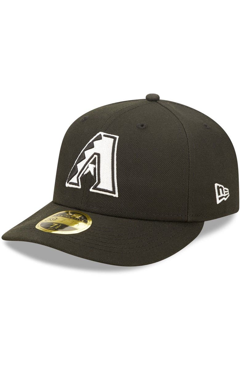 New Era Men's New Era Arizona Diamondbacks Black & White Low Profile 59FIFTY Fitted Hat, Main, color, 