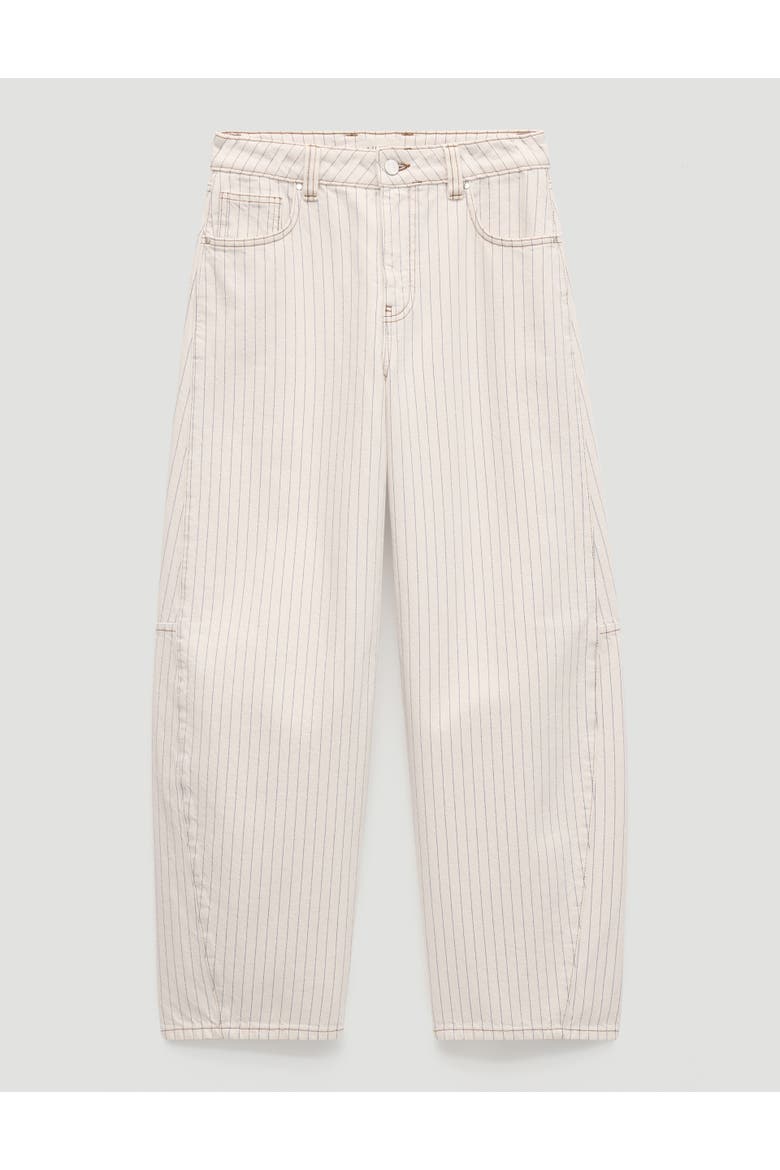 Bree Stripe Horseshoe Barrel Leg Jeans, Alternate, color, White