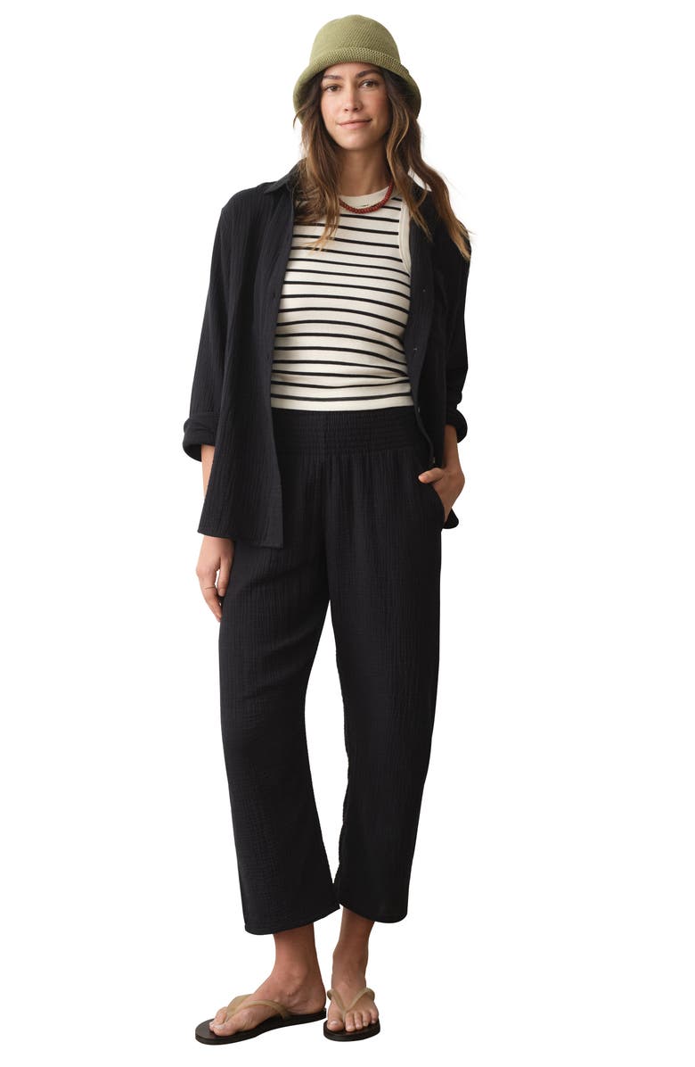 Marine Layer Lexi Stripe Rib Tank, Alternate, color, Cream And Black Stripe