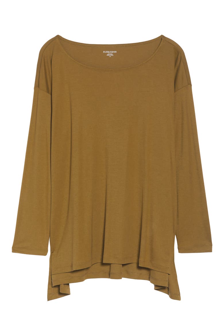 Ballet Neck Tencel® Lyocell Top, Alternate, color, GOLD LEAF