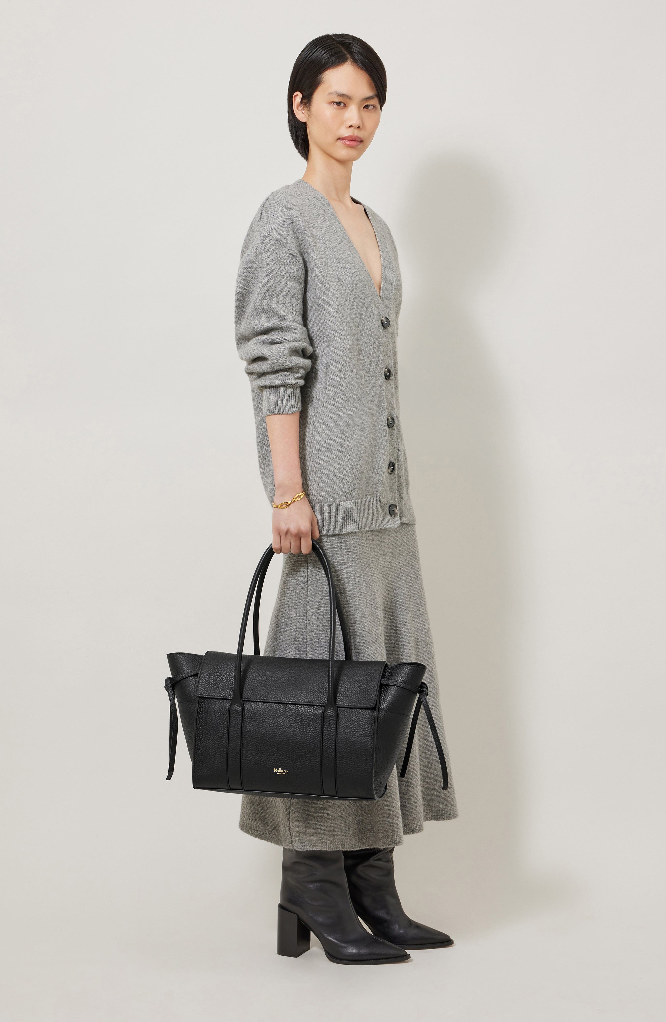 Mulberry Medium Soft Bayswater Grained Leather Satchel, Alternate, color, 