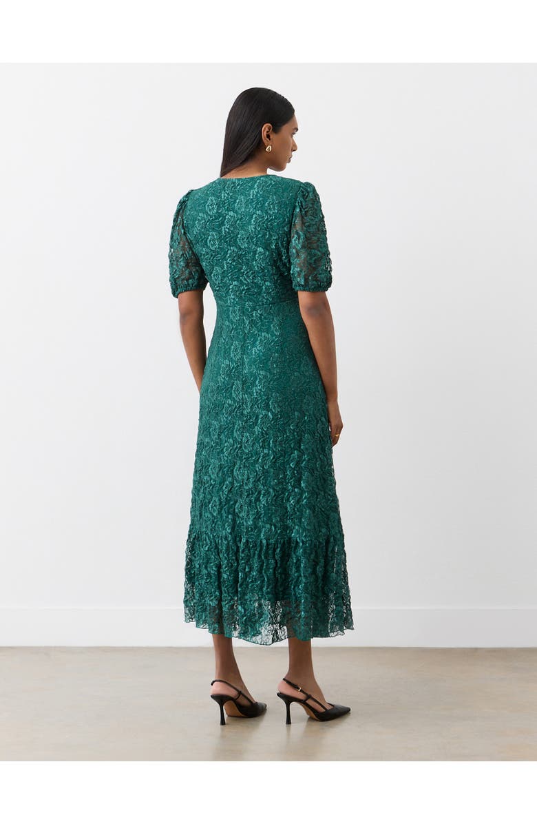 Finery London Loretta 3/4 Sleeve Lace Midi Dress, Alternate, color, Green