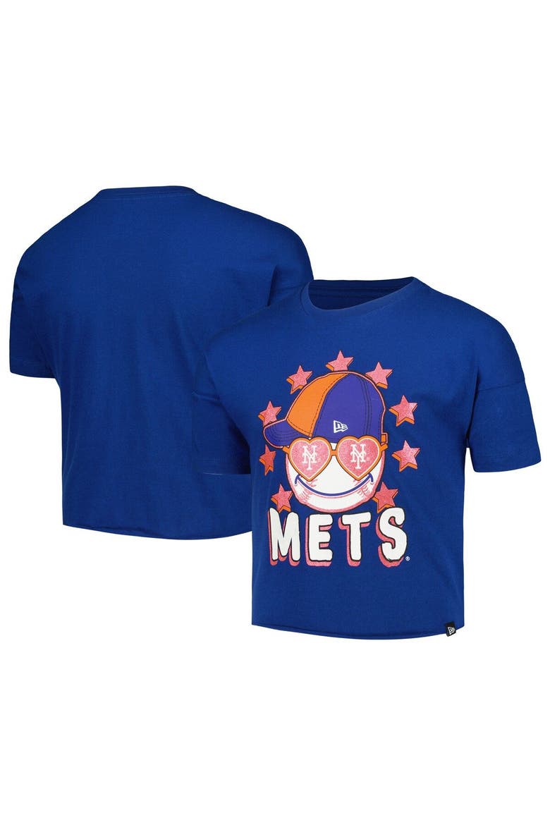 Girls Youth New Era Royal New York Mets Team Half Sleeve T-Shirt, Main, color, Royal