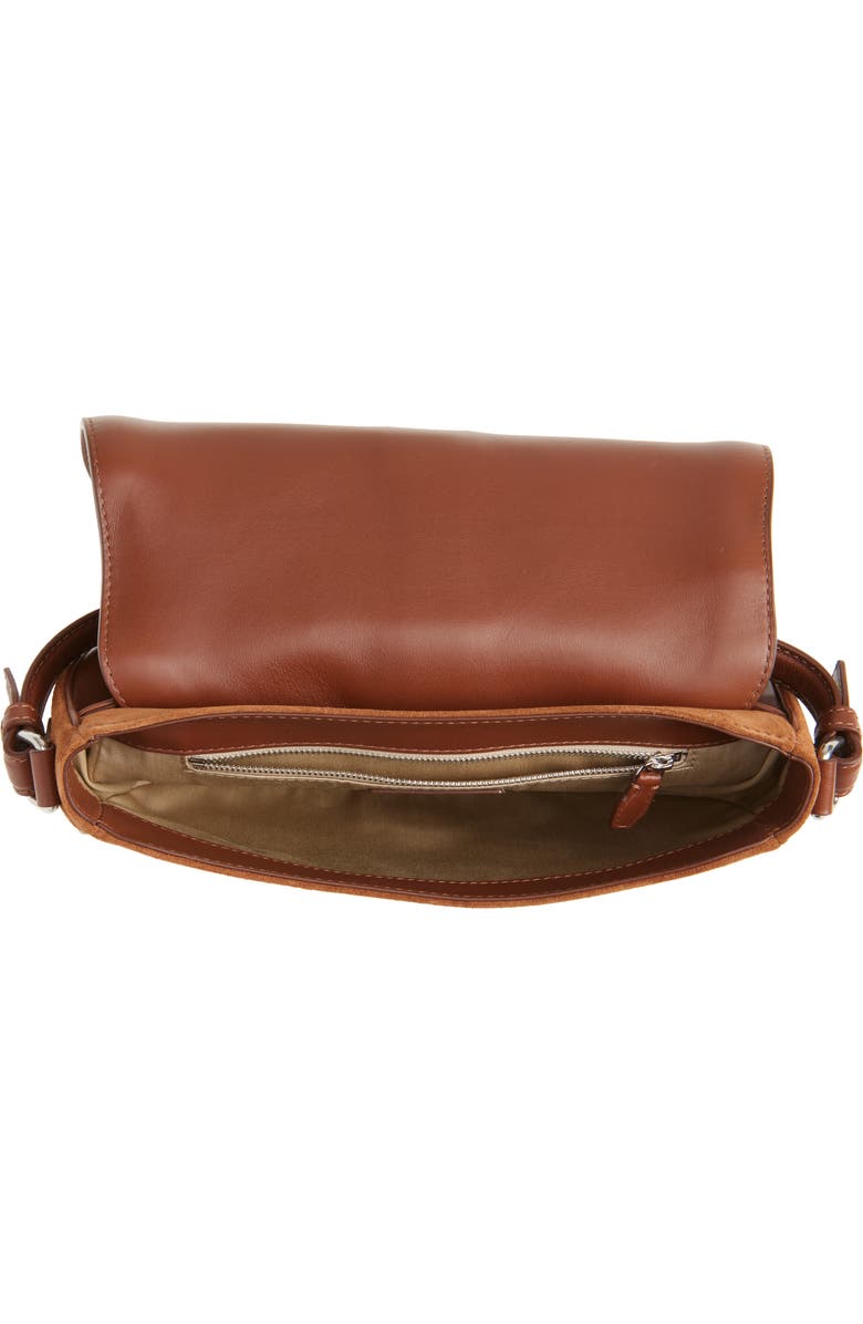 McQueen Mini T-Bar Shoulder Bag, Alternate, color, Dark Brown/ Silver