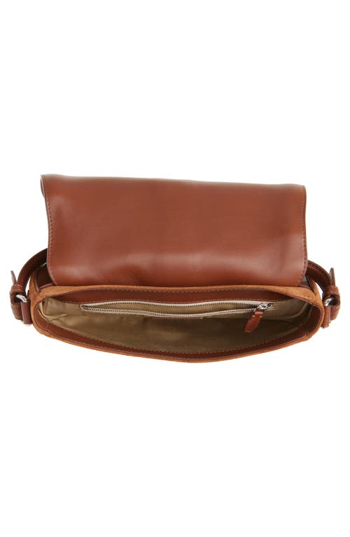 Alexander Mcqueen Satchel Brown Crossbody Bag With T-buckle And Embossed Logo In Suede Woman In Dark Brown/silver