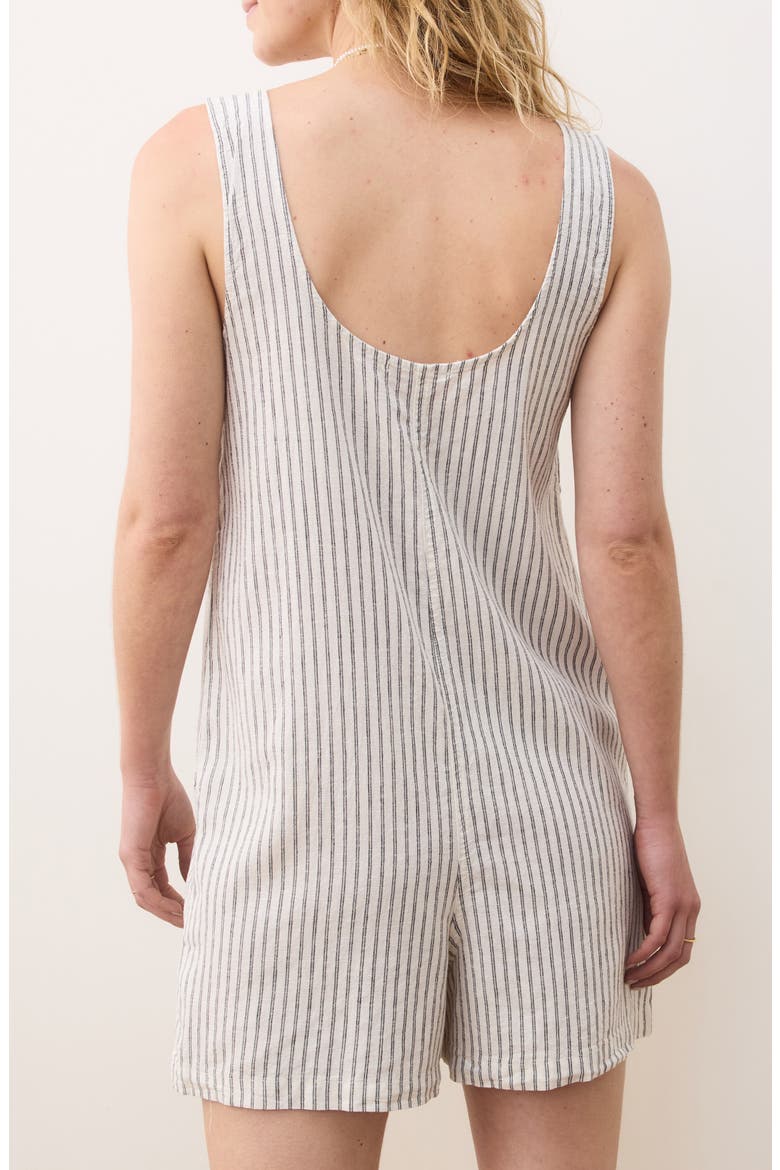 Sydney Stripe Romper, Alternate, color, CREAM/NAVY STRIPE