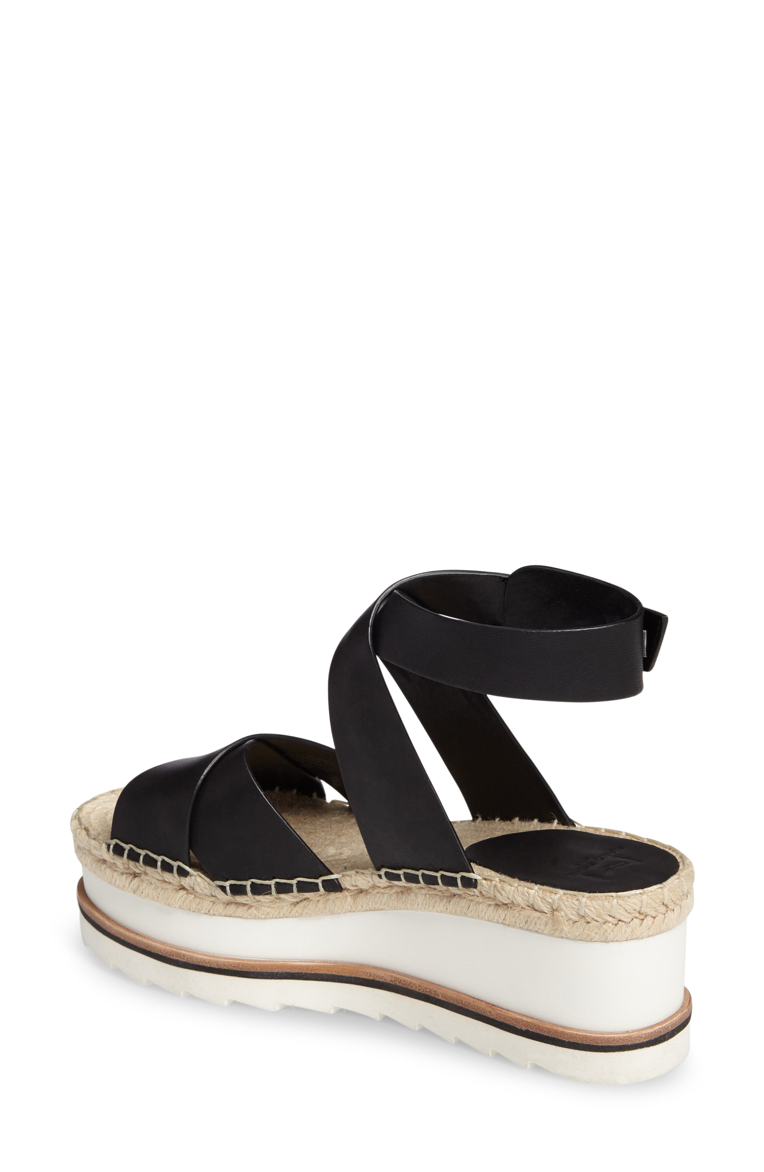 Greg Platform Wedge Sandal, Alternate, color, BLACK LEATHER