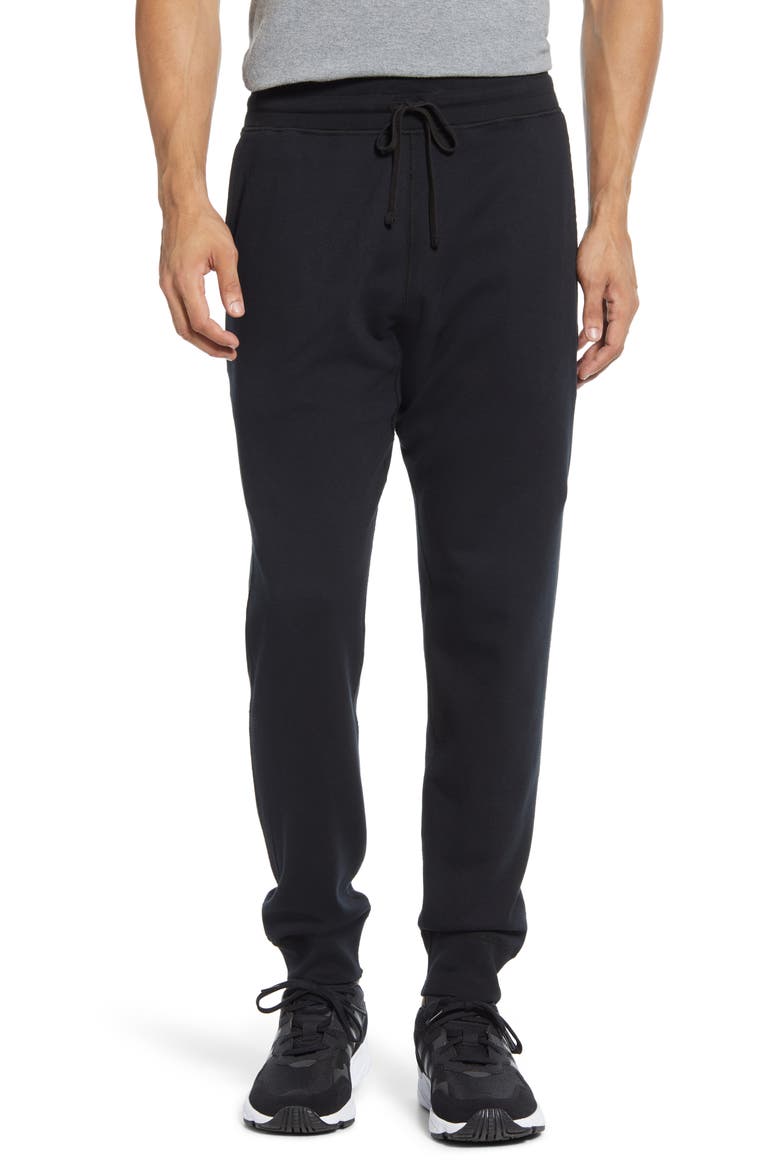 Slim Midweight Terry Sweatpants, Main, color, HEATHER BLACK