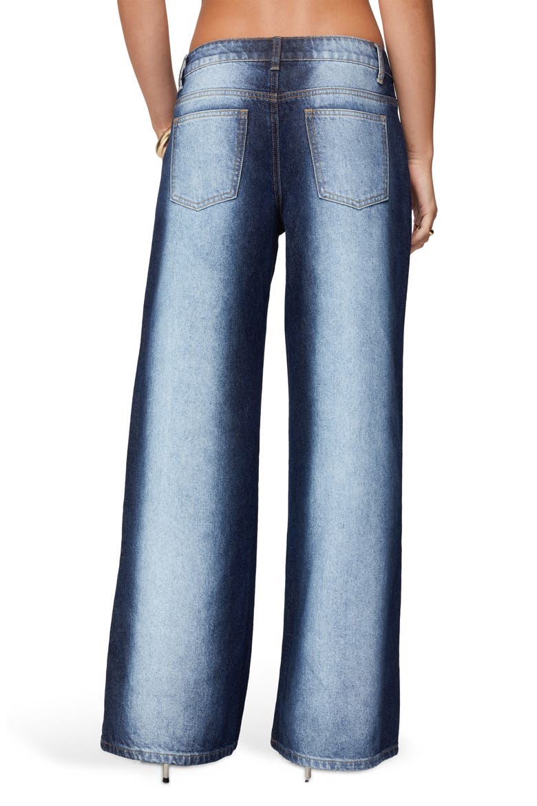 Ema Bleach Stripe Low Rise Wide Leg Jeans, Alternate, color, DARK-BLUE
